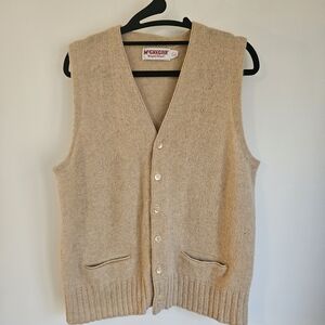 McGregor Royal Clan Scotland Wool Tan Grandpa Core Vest, Women's L